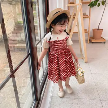 

2020 Japan Style Girls Patchwork Dress Fashion Cotton Girls Dresses 2-7t QA984