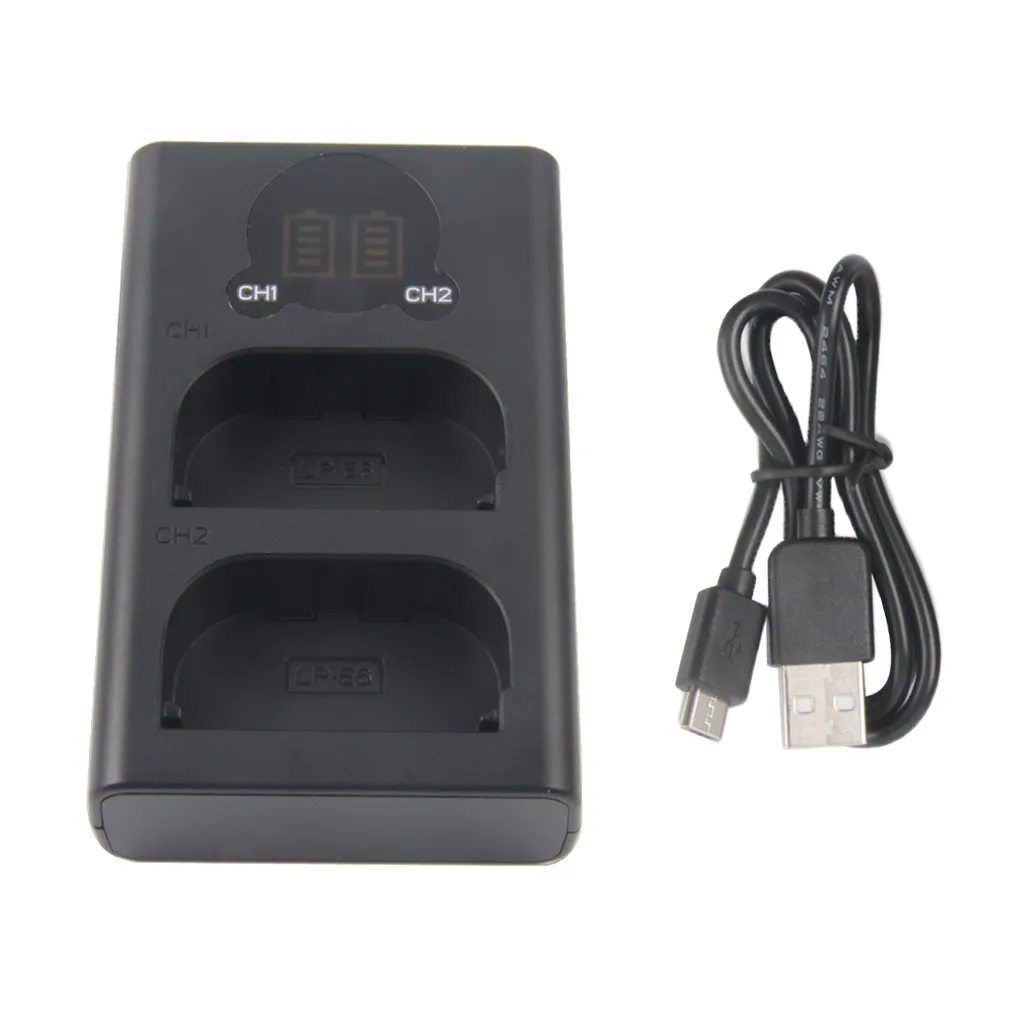 ЖК-зарядное устройство с двойным разъемом, usb type C+ Micro USB Двойной вход зарядная станция для Canon LP-E6 аккумуляторы