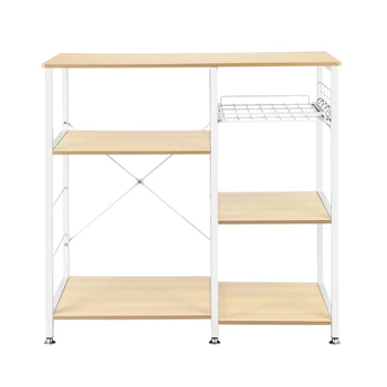 

3-Tier Kitchen Baker's Rack Utility Microwave Oven Stand Storage Cart Workstation Shelf White Oak