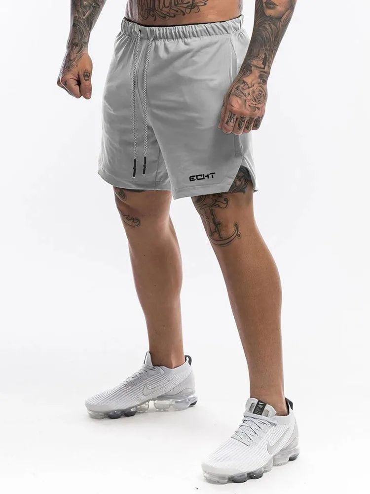 Light gray M-4XL, мужские спортивные шорты, летние, черные, белые, повседневные,, для тренировок, бодибилдинга, летние шорты для тренировок, фитнеса, тренажерного зала, короткие штаны - Цвет: Light gray