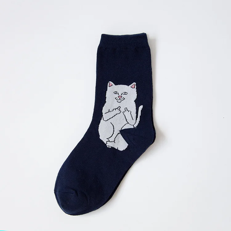 3 Fashion Street Art Funny Alien Planet Socks Personality Creative Funny Cartoon Cat Breathable Men Socks Happy Unisex Long Socks - Цвет: 3