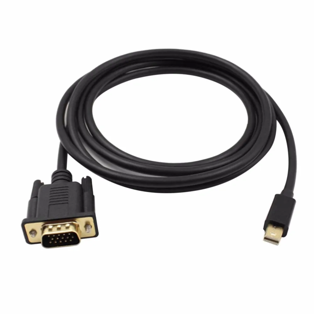1,8 м Mini display port to VGA кабель адаптер Full HD 1080 P Дисплей порт папа-VGA Кабель-адаптер для MacBook HDTV проектор