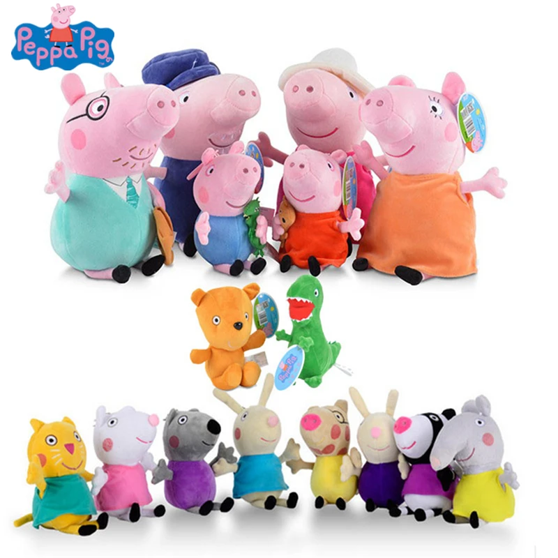 

Peppa Pig George friend Stuffed Plush Toy 19/30cm Peppa Pig Family Party Dolls Christmas New Year Gift For Girl Original