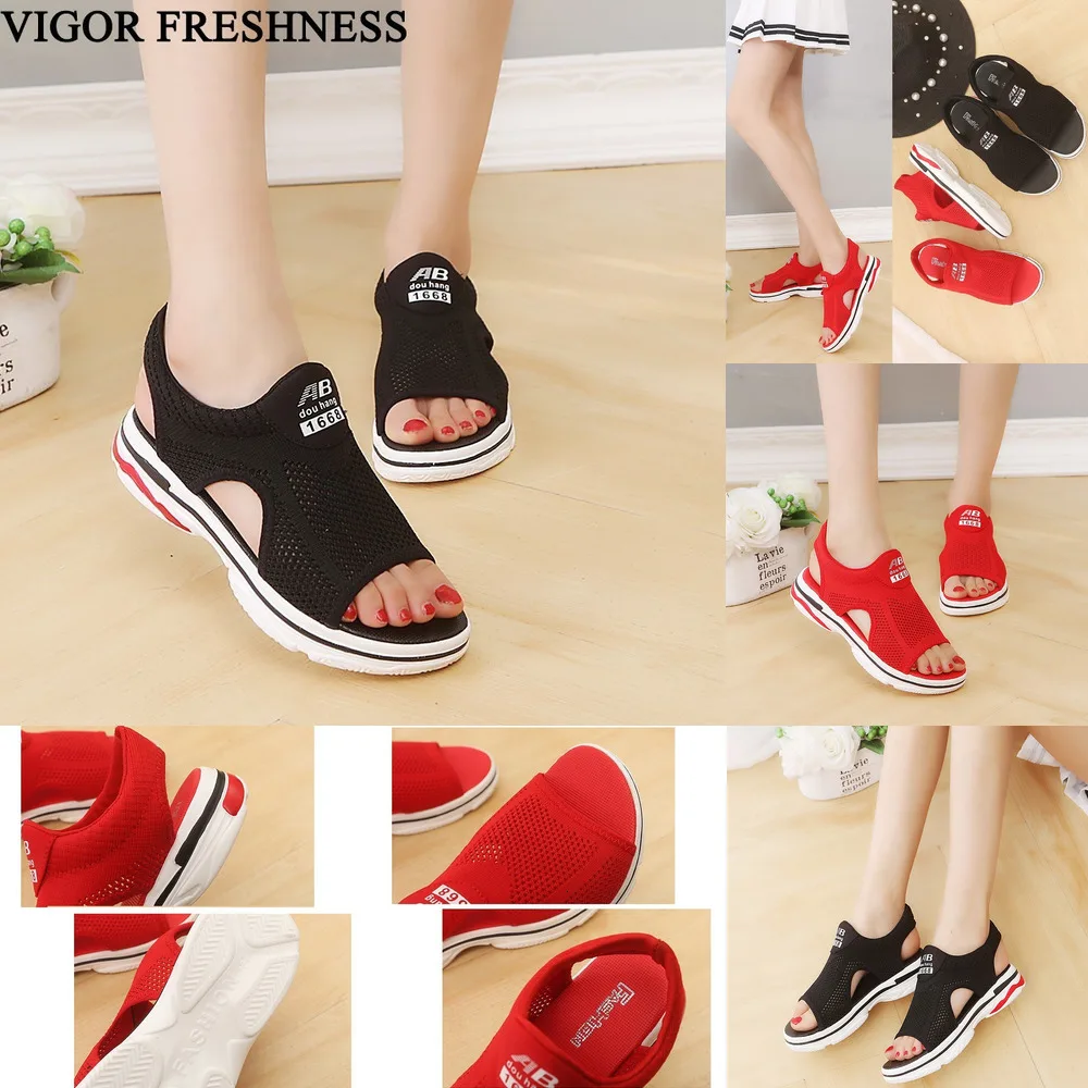 

VIGOR FRESHNESS Summer Sneakers Women Sandals Mesh Sneakers Beach Sandals Women's Shoes Flat Women's Gumshoes Shoes Aqua S72