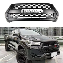 

Fit for Hilux Revo 2021+ Black Front Bumper Grill Replacement Grille with led Pick Up Accessories high quality ABS grille