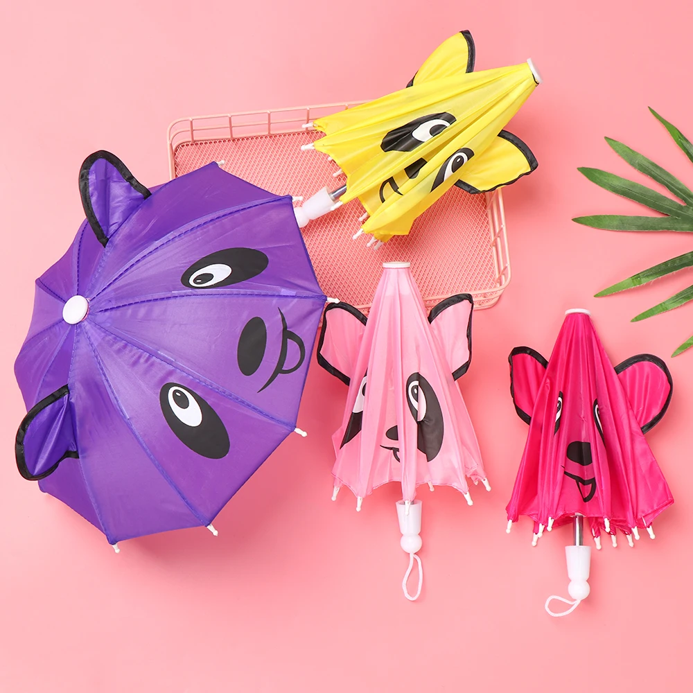 

2019 1PC New Doll Mini Umbrella Rain Gear Handmade Doll Plastic Rainbow Umbrella Dolls Toy Dolls Accessories Kids Toys Gifts