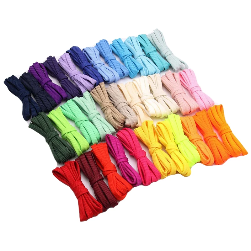 Flat Shoelace Weiou Classic Sports Solid-Colors Hollow Casual New 7mm of 34 Woven A-Pair