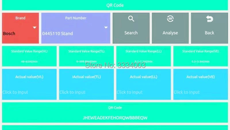 Стандартная рельсовая Форсунка QR код система тестирования запросов для BOSCH DENSO