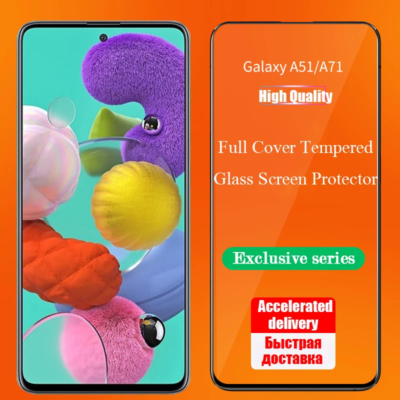 Полное покрытие взрывозащищенное Закаленное стекло для Samsung Galaxy A51 A71 A50 A30 A10 A70 A21