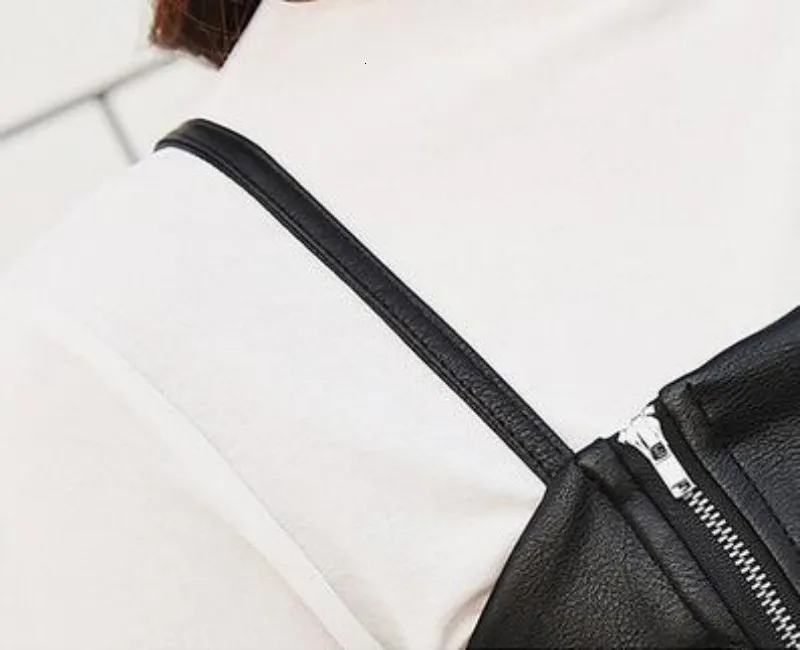 Осень Зима корейский Slim Fit женские платья из искусственной кожи Высокая талия без рукавов Спагетти ремень мото Байкер средней длины платья