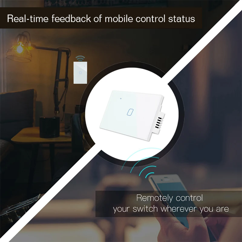 1234 Gang 2/3Way WiFi Touch Switch AC 100v220v Wall Light Switch Smart Home Zigbee Wireless Remote Control Tuya App US Standard smart switch smart light switch wireless remote control switch