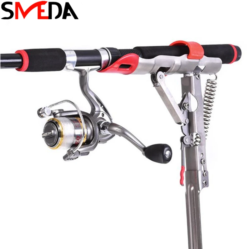 

Fishing Rod Pole Bracket Stainless Steel High Spring Automatic Adjustable Sea Rod Stand Holder Fishing Bracket Holder