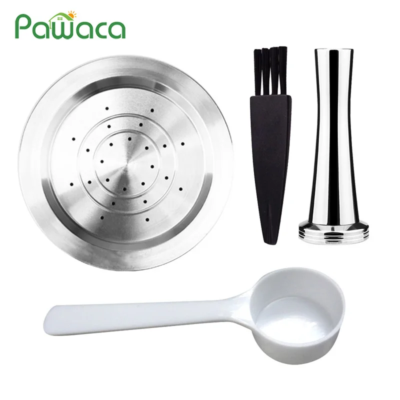 

4pcs/3pcs Stainless Steel Refillable Reusable Coffee Pod Coffee Tamper Filling Tool Metal Capsule for Lavazza Espresso Point