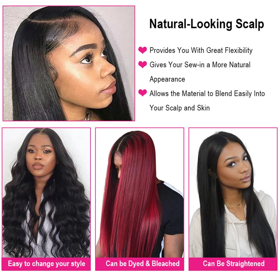 360-Lace-Frontal-Human-Hair-Wigs-Pre-Plucked-Hairline-13X4-Brazilian-Straight-Lace-Front-Wig-With