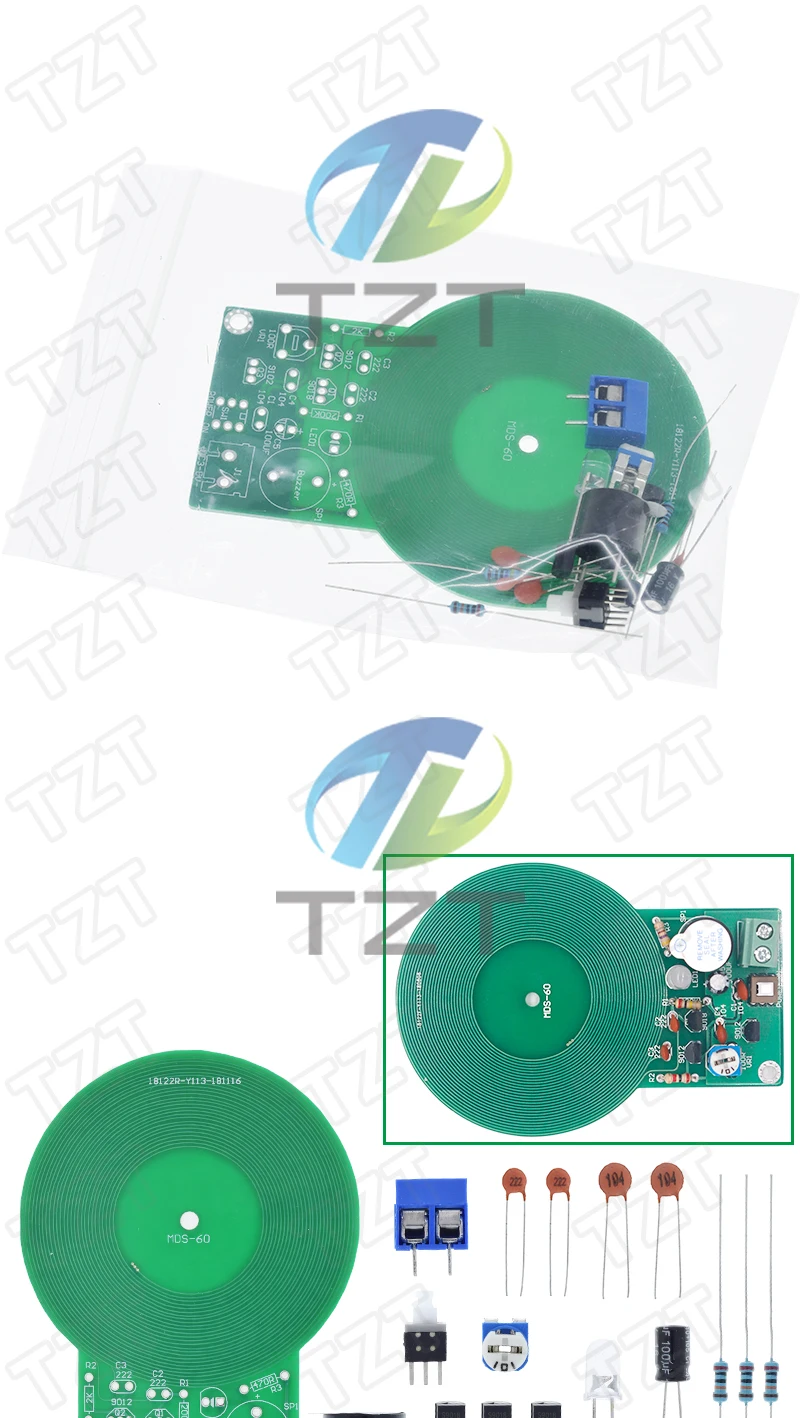 TZT Metalldetektor-Bausatz Elektronik-Set DC 3V-5V 60mm Berührungslose Sensoren-Platine Modul DIY Elektronik-Teil Metalldetektor DIY-Bausatz – Detail 3
