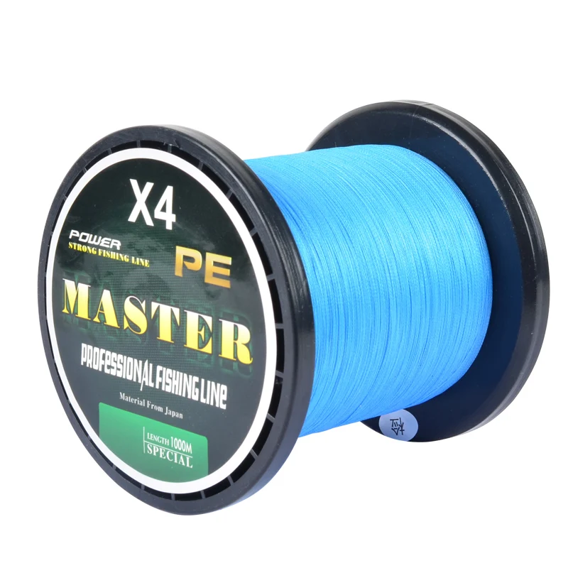 ABA высокая прочность оптовые цены multifilament 4 strand PE плетеная леска 1000 м - Цвет: Blue 1000m