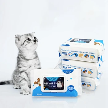 

80 Pcs/lot Pet Thickened Wipes For Cats White Safely Gentle Non-intivating Clean Towel For Kittens Pet Dog