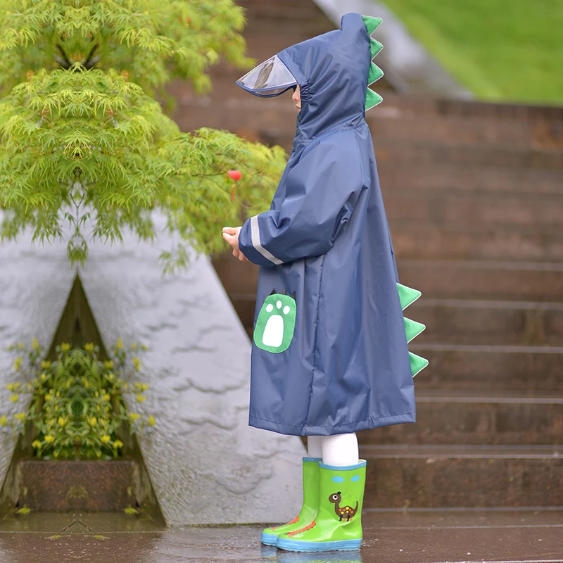 80-145cm Boys Girls Raincoat for Children Waterproof Rain Coat Jumpsuit Students Raingear Kids Poncho