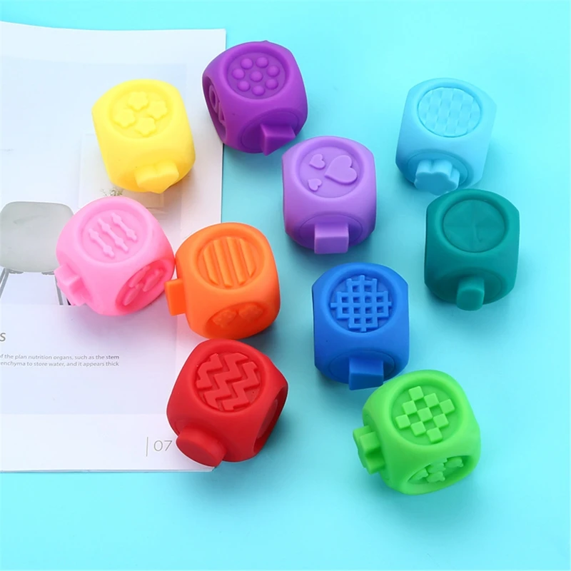 2021 New Baby Soft Toys Sensory Silicone Educational 3D Babies Rubber Building Blocks