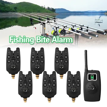 Lixada Wireless Fishing Bite Alarms Set Digital Fishing Alarm Kit LED Alarm Indicator Alert Bell Receiver Fishing Tackle w/Box 2