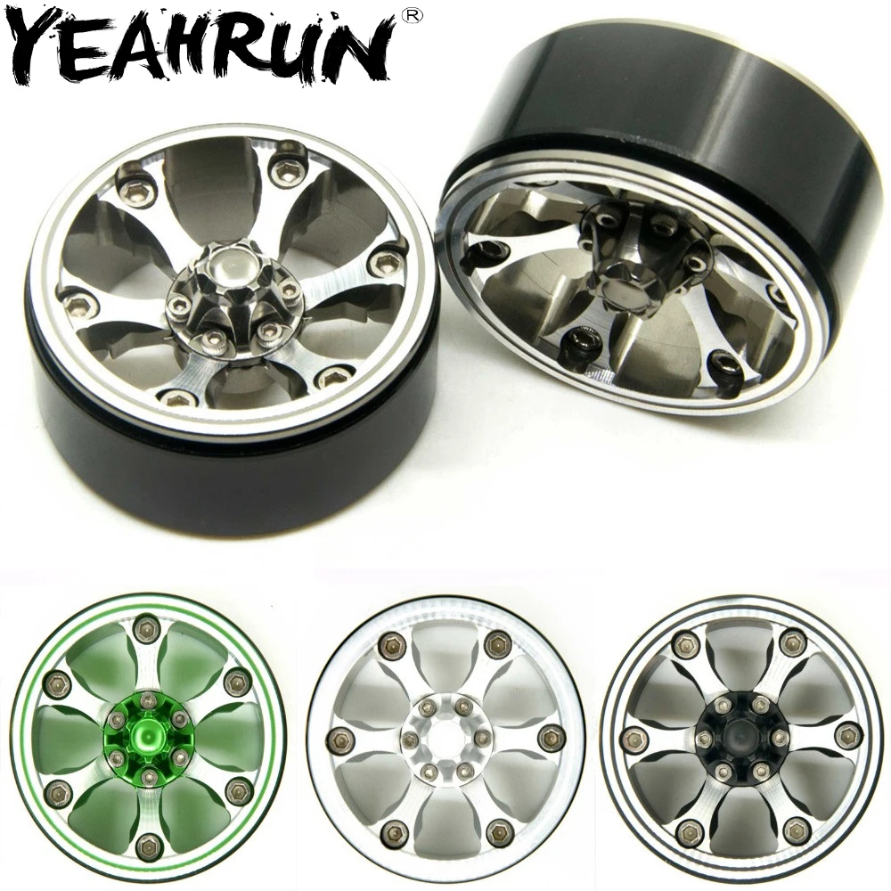 

YEAHRUN 4pcs/set Alloy Beadlock 1.9" Wheel Rims Set for SCX10 D90 CC01 1/10 RC Crawler