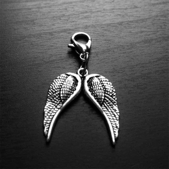 

2 Pcs Angel Wings Charm - Wings Clip on Charm, Wings Zipper Pull