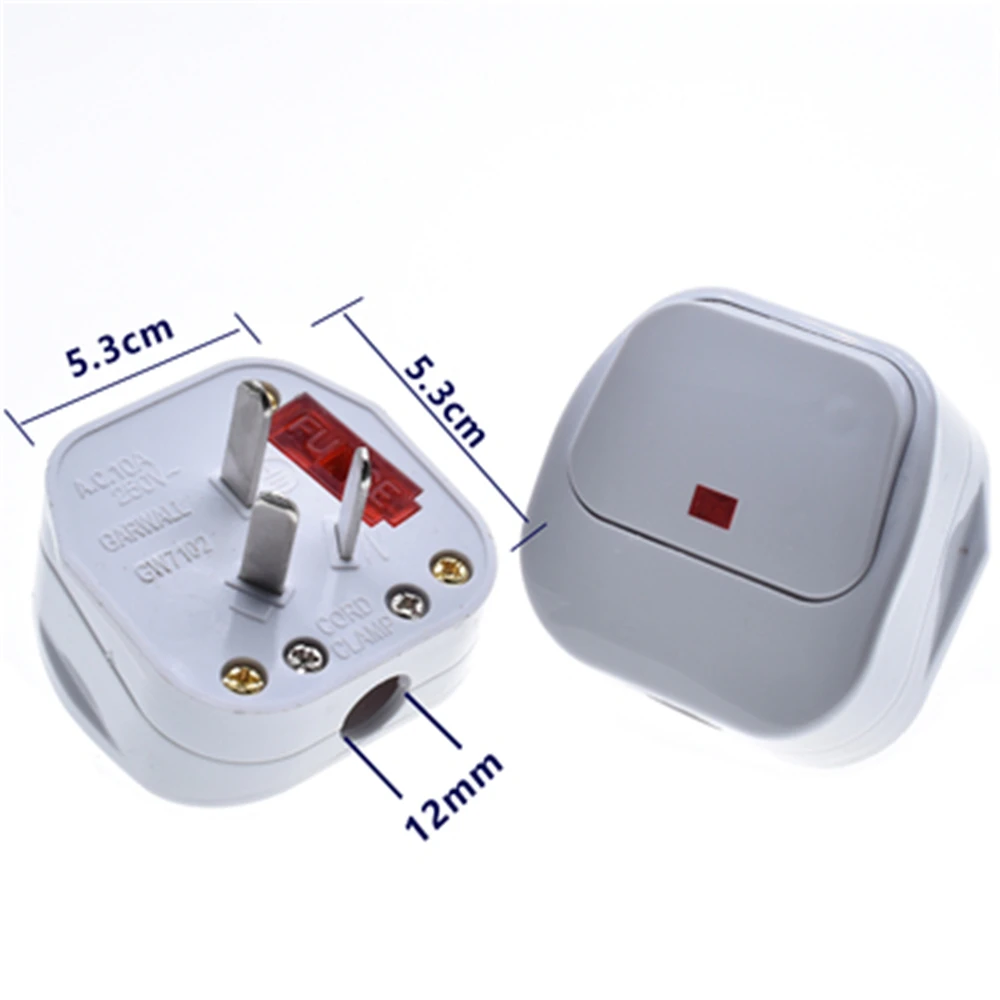UK /AU 3 Pin Switch13A AC Assembled Power Plug With Switch Male Electrical Socket Fused Connect Cord Overload Protection Adapter