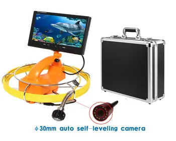 

30mm Auto Self Levelling 960P 1.3MP Sewer Pipe Drain Inspection Camera With 7inch AHD Monitor DVR Meter Counter Fiberglass Cable