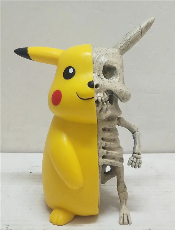 Pokemon Pikachu Figure Funny Skull Pikachu Pvc Action Figure Toy 11cm Animetoys Figurine Pokemon Game Pikachu Toys Model Action Figures Aliexpress