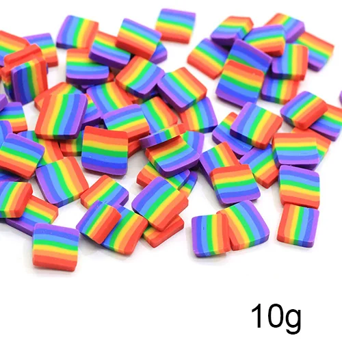 Счастливый обезьяна Fimo поставки слаймов дополнение милый Полимерная глина Радуга разбрызгивает DIY Набор наполнитель для пушистой прозрачной хрустящей слизи глины - Цвет: Random Sent 10g