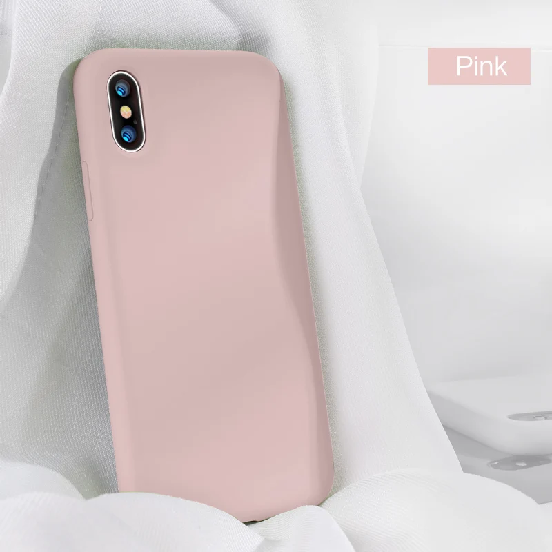 SmartDevil сплошной цвет силиконовый чехол для телефона для Iphone 11 Pro Max 7 8 Plus XR X XS Max пары милый карамельный цвет мягкий простой чехол s - Цвет: Pink