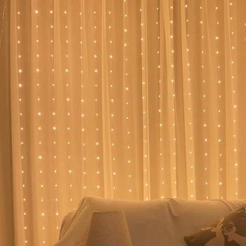 

Curtain Fairy Lights Garland Curtain Lamp USB String Lights New Year Christmas Decorations for Home Bedroom Window