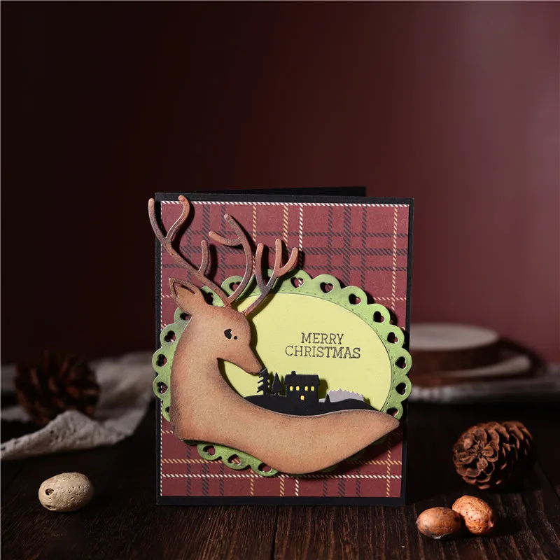 CJCrafts Merry Christmas Elk металлические режущие штампы новые для изготовления открыток Скрапбукинг тиснение высечки трафарет ремесленные штампы
