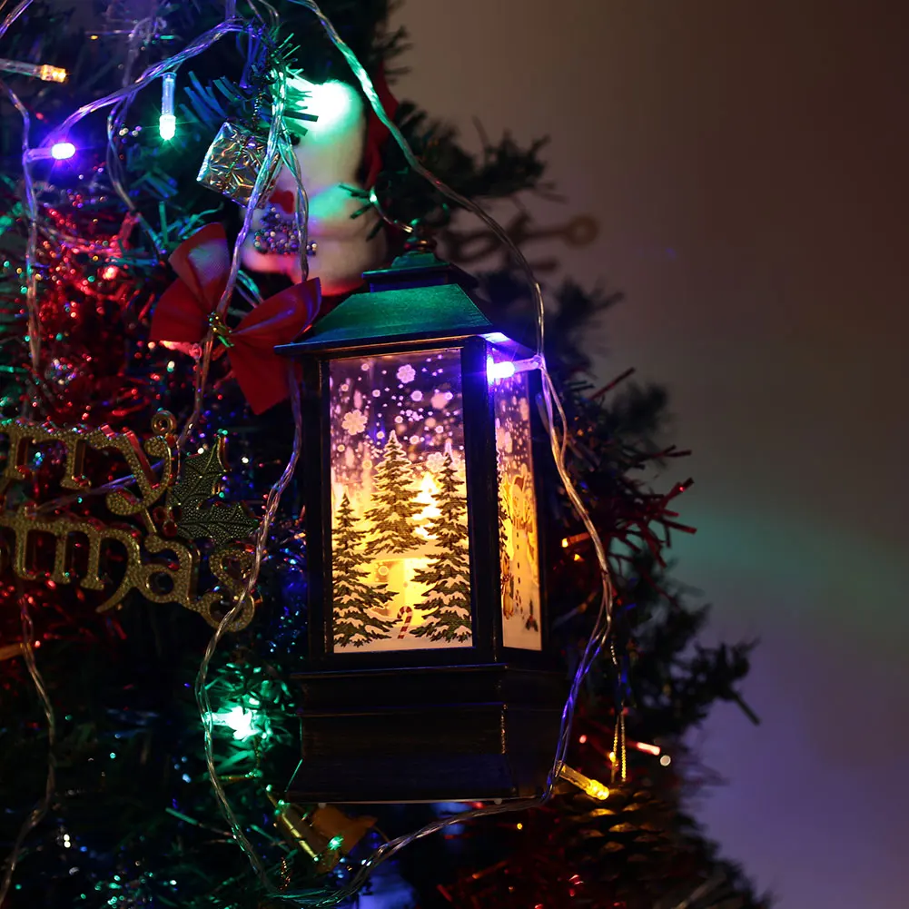 

Flame Light Candle Light Plastic Street Lamp Christmas Hanging Home Decoration Gift Beautiful Creative Party Xmas Candlestick