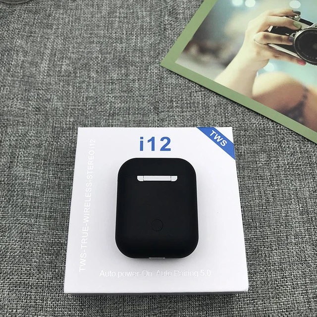 i12 black I12 TWS Bluetooth 5,0 наушники стерео гарнитура двойные звонки умные сенсорные наушники Pk I9S I10 I11 Tws для Android IOS смартфон - Цвет: i12 black