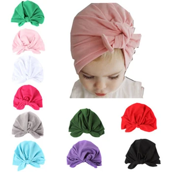 

Solid Ear Baby Winter Hats Kids Newborn Cute Photography Props Rabbit Bow Baby Boy Hats Safety Helmet Hair Accessories