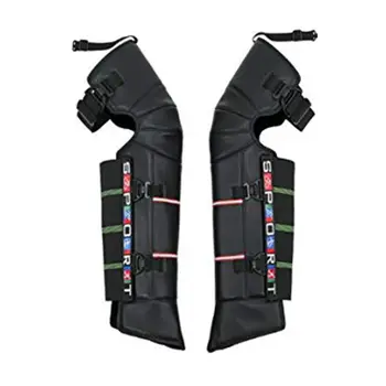 

2PCS Unisex Black Leather Warm Knee Pad Leg Knee Warmer Protector For Winter Wind Snow Bike Motorcycle