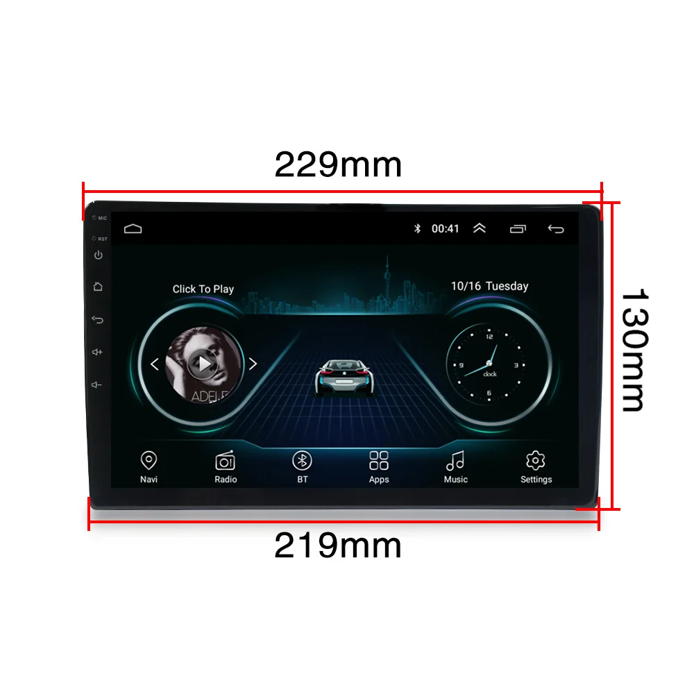 9 1" дюймовый Android 8,1 gps-навигация Авторадио Мультимедиа dvd-плеер Bluetooth wifi OBD2 Универсальный 2Din Автомагнитола - Цвет: 9 inch