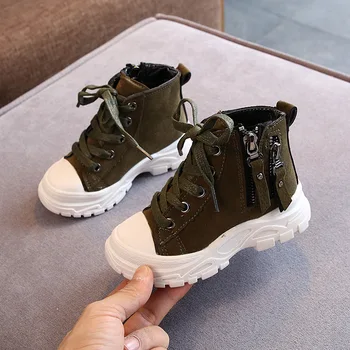

Children's Shoes Autumn Winter New boys girls Martin boots Anti-kick Soft bottom Wearable leather boots