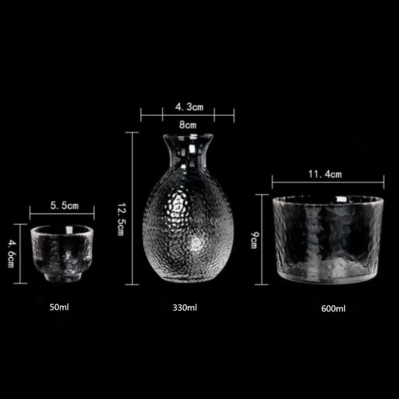 Японский Саке горшок набор золотой край стеклянная бутылка для сакэ набор рисовое вино водка вино чашки-фляги ликер стекло es барная посуда свадебные подарки