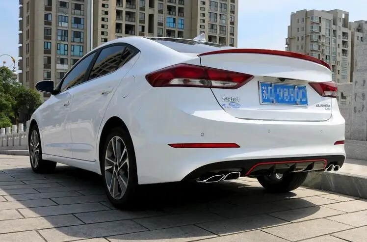 Для hyundai Elantra ABS защита выхлопного отверстия заднего бампера для- Elantra набор бампер задняя Передняя Лопата задний спойлер