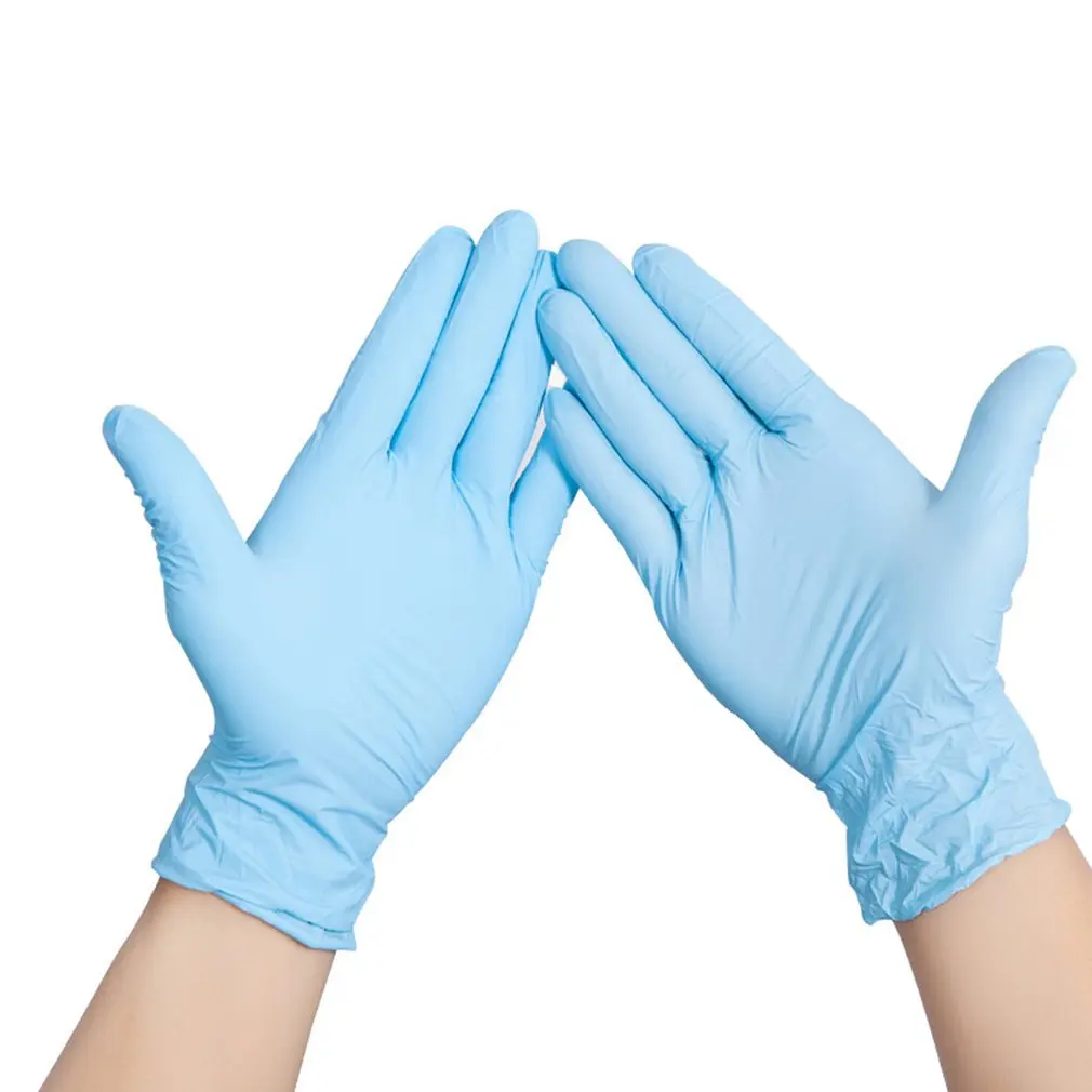 Одноразовые утолщенные нитриловые резиновые перчатки износостойкие противоскользящие перчатки для защиты от кислотных и щелочных вод