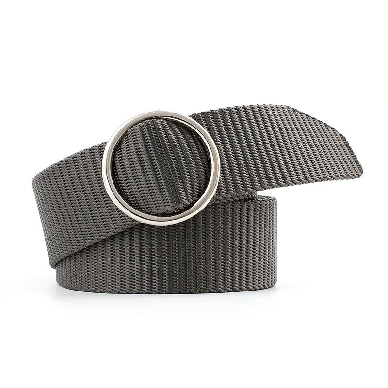 

Fashion Canvas Belt for Women Soft Long Adjustable Waist Belts Solid Color Female Waistband Round Buckle Ring Sport Unisex Strap