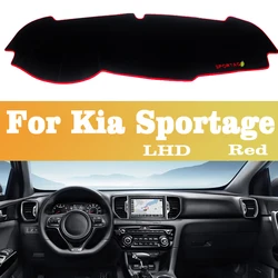 Car Center Console Dashboard Cover Trim Kit Sunshade - Anti - UV Non - Slip Mat Interior Accessory (LHD Red Side)