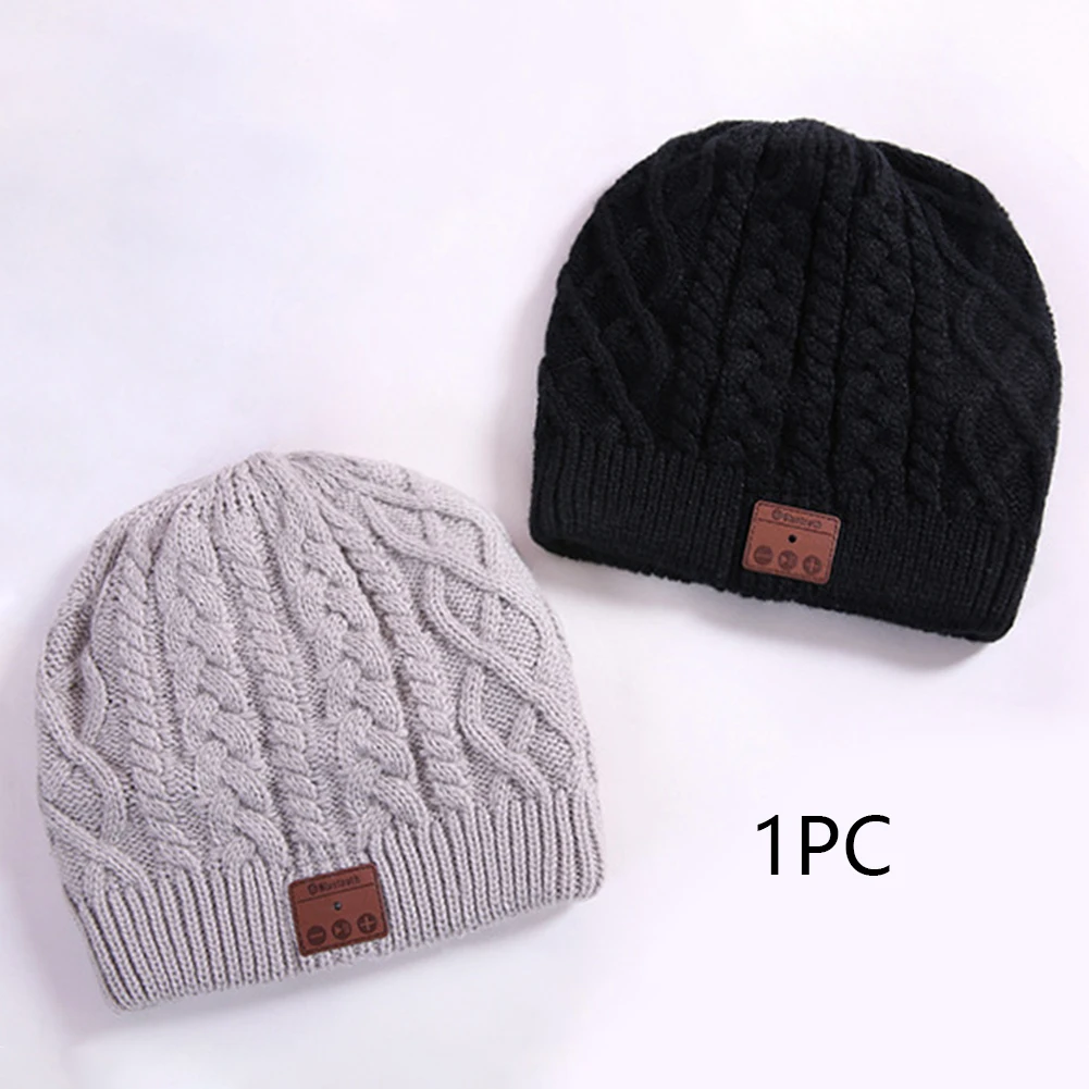 Наушники Mic шапки шапка с гарнитурой Beanie Беспроводная трикотажная стерео Bluetooth для спорта на открытом воздухе