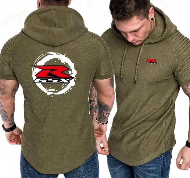 Для Suzuki Racing, принт, мужская толстовка с капюшоном и коротким рукавом, мужские толстовки, летнее худи, рубашка, пуловеры, хип-хоп спортивный костюм, пуловер - Цвет: 3