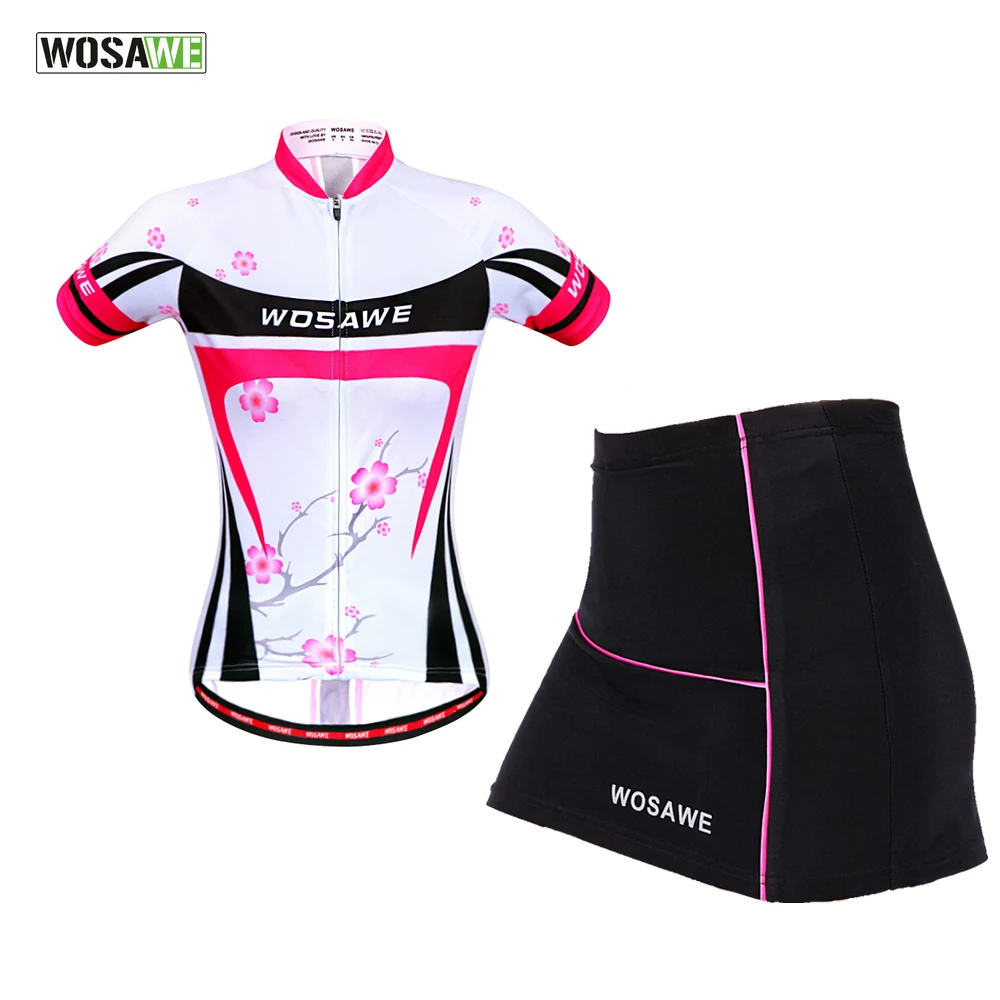 BC176 BC271 Suit WOSAWE наборы для велоспорта Женская мини юбка+ рубашка Ropa Ciclismo дышащая одежда для горного велосипеда одежда с коротким рукавом - Цвет: BC176 BC271 Suit