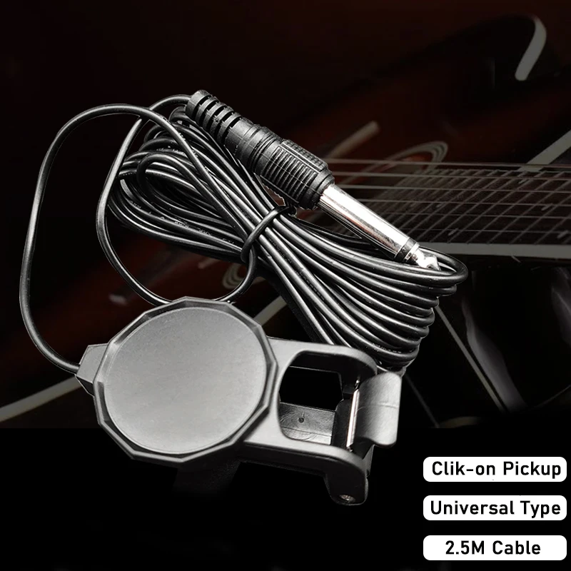 GETMUSIC Clip Pastilla de guitarra Micrófono de contacto piezoeléctrico para Kal