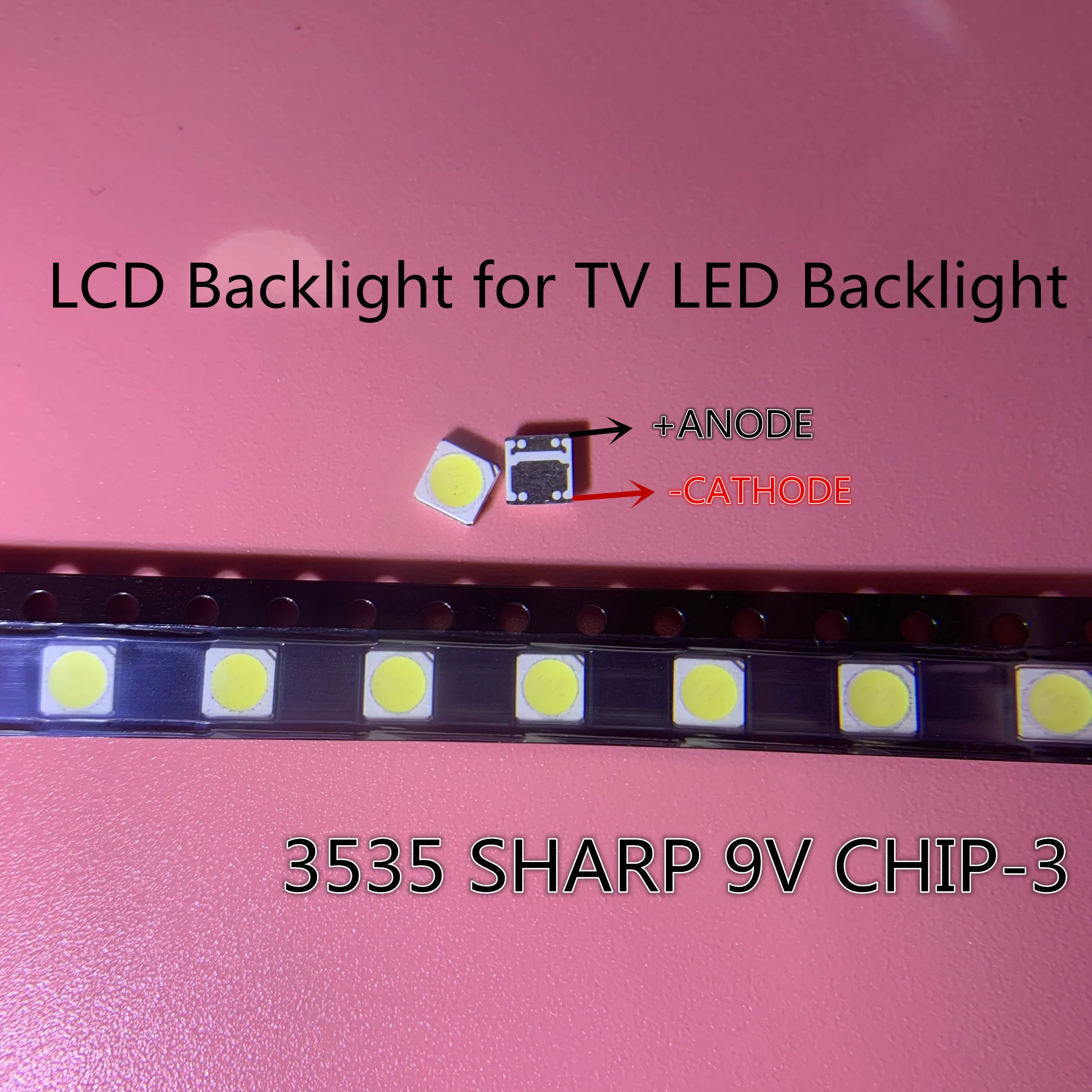 100 шт./лот для SHARP LED TV ЖК подсветка светодиодная 1 Вт 3 9 В 3535 3537 холодный белый Чип