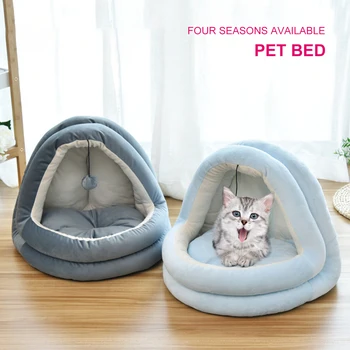 

M/L Pet Cat Dog Nest House Mat Non-slip Breathable Cat House Warm Soft Sleeping Bed Pet Supplies Pet Cushion Pads For Cats Dogs